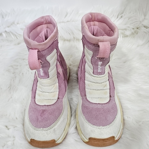 Timberland girls boots pink and white sz.2.5 - Picture 11 of 15
